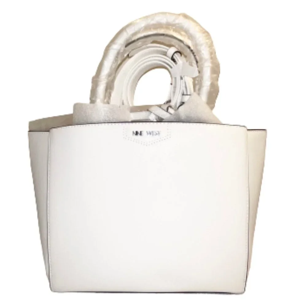 NWT Nine West Jasmine Optic White Satchel - Picture 1 of 4